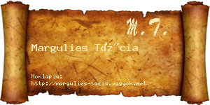 Margulies Tácia névjegykártya